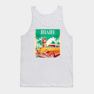 Miami Woman Vintage Travel Art Poster Tank Top